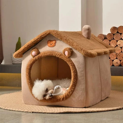 Foldable Pet Cave Bed
